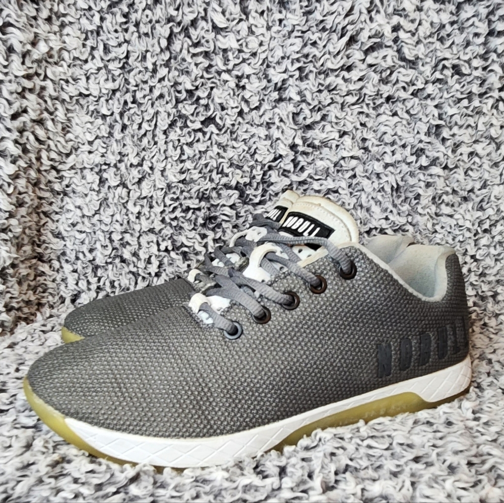 NOBULL Shoes Silver White Gum Trainer Running Athletic Men Size 8.5
